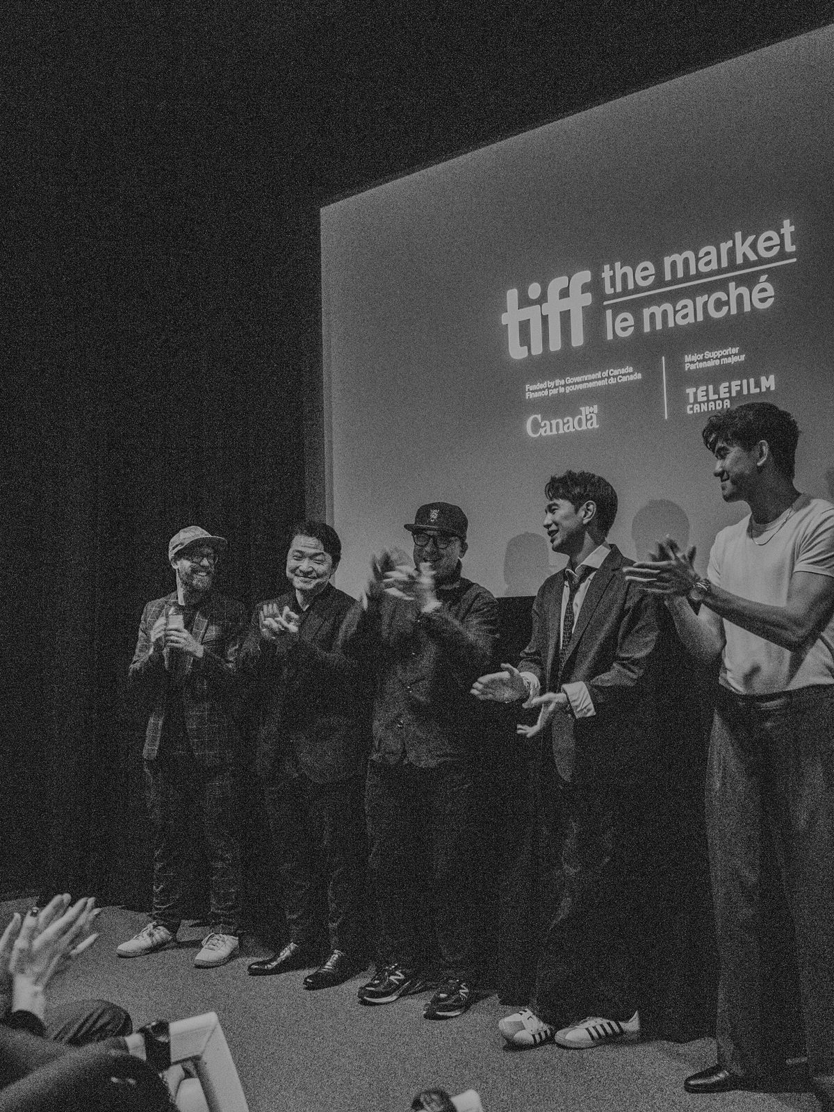 Cast and crew on stage for the Q&A at TIFF Lightbox